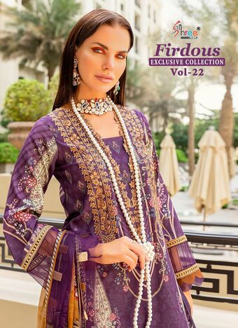 SHREE FABS FIRDOUS EXCLUSIVE COLLECTION VOL 22 2438 TO 2445 SERIES PAKISTANI SUITS