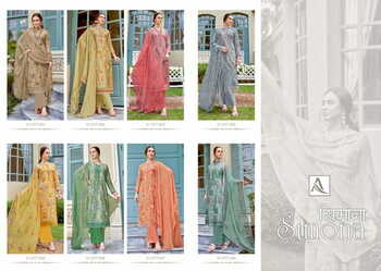 ALOK SUITS SIMONA VISCOSE MUSLIN PRINT EMBROIDERY SUITS SURAT