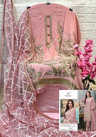 HOOR TEX H 62 GEORGETTE EMBROIDERY PAKISTANI SUITS CATALOGUE