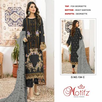 MOTIFZ 134 SERIES GEORGETTE EMBROIDERY PAKISTANI SUITS AT SURAT