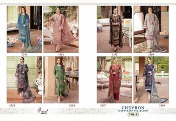 SHREE FABS CHEVRON LUXURY LAWN COLLECTION VOL 8 2351 TO 2358 SERIES PAKISTANI SUITS