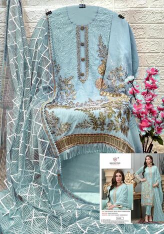 HOOR TEX H 62 GEORGETTE EMBROIDERY PAKISTANI SUITS CATALOGUE