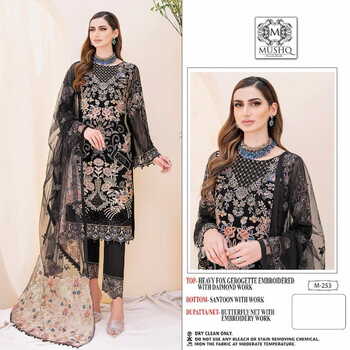 MUSHQ FOUX GEORGETTE EMBROIDERY PAKISTANI SUITS BY SHRADDHA