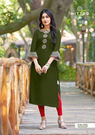 MITTOO MAYURIKA VOL 10 RAYON HANDWORK KURTIS MANUFACTURER SURAT