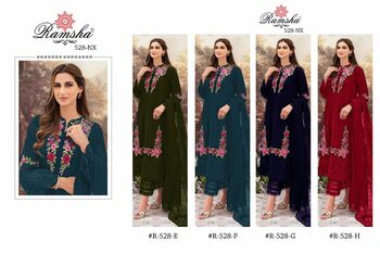 RAMSHA 528 NX GEORGETTE EMBROIDERY PAKISTANI SUITS CATALOGUE