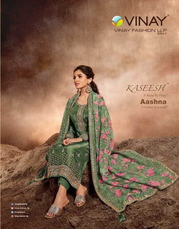 VINAY KASEESH AASHNA DOLA SILK DIGITAL PRINTED SUITS CATALOGUE