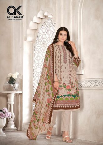 AL KARAM BIN UBAID COTTON KARACHI EMBROIDERED SUITS AT BEST PRICE