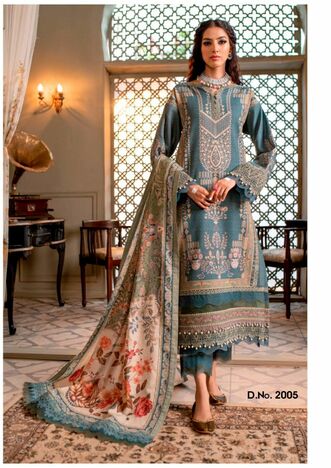 NAYRA CHEVRON PURE COTTON KARACHI PRINTED SUITS BY HALA FASHION