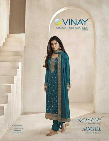 VINAY KASEESH AANCHAL GEORGETTE SILK SALWAR SUITS SUPPLIER SURAT