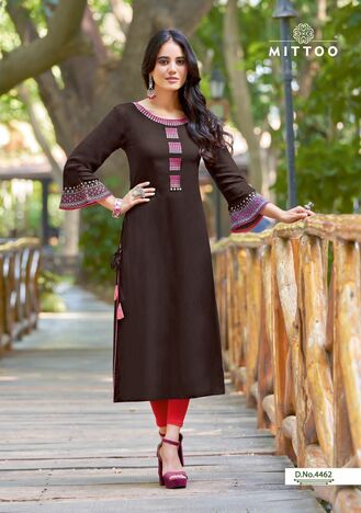 MITTOO MAYURIKA VOL 10 RAYON HANDWORK KURTIS MANUFACTURER SURAT