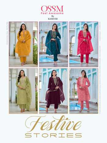 OSSM FESTIVE STORIES DESIGNER HANDWORK KURTIS SUPPLIER SURAT