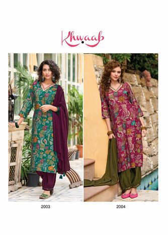 WOOGLEE KHWAAB EMBRODIERY KURTI SETS WHOLESALER IN SURAT