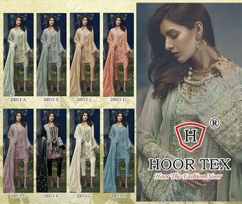 HOOR TEX  20013 A TO H FOUX GEORGETTE PAKISTANI SALWAR KAMEEZ