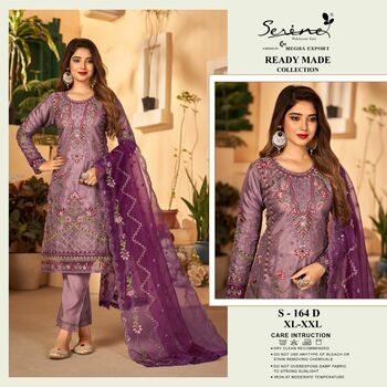 SERINE S 164 ORGANZA EMBROIDERY PAKISTANI SUITS WHOLESALER SURAT