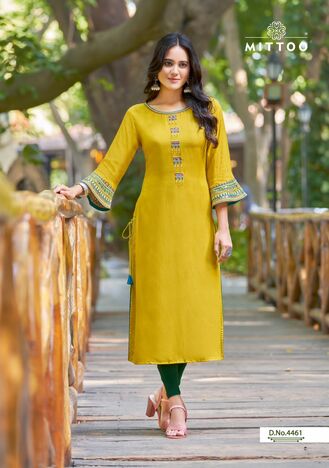 MITTOO MAYURIKA VOL 10 RAYON HANDWORK KURTIS MANUFACTURER SURAT