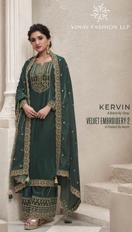 VINAY KERVIN VELVET EMBROIDERY VOL 2 HEAVY SALWAR SUITS WHOLESALE