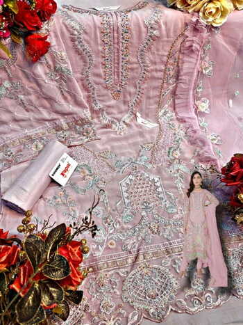 FEPIC ROSEMEEN D 5224 GEORGETTE EMBROIDERY PAKISTANI SUITS CATALOGUE