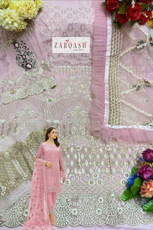 ZARQASH Z 2121 LATEST PAKISTANI SALWAR SUITS