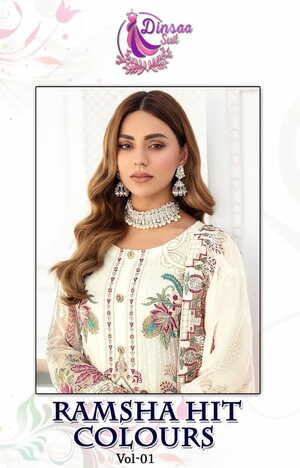 DINSAA SUIT RAMSHA HIT COLOURS VOL 1 PAKISTANI SUITS