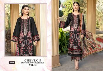 SHREE FABS CHEVRON LUXURY LAWN COLLECTION VOL 15 LAWN EMBROIDERY PAKISTANI SUITS