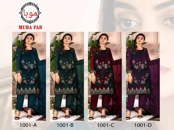 MUBA FAB D.NO 1001 FOUX GEORGETTE PAKISTANI SUITS