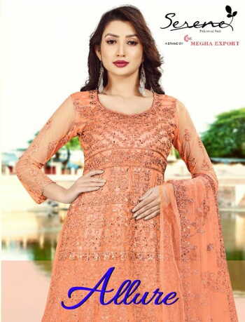 SERENE ALLURE PAKISTANI ANARKALI NET EMBROIDERY SUITS AT WHOLESALE