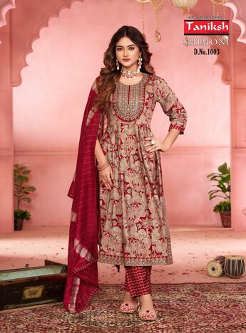 TANIKSH SHIMONI VOL 3 READYMADE NYRA CUT EMBROIDERY KURTIS WHOLESALER IN SURAT