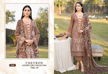 SHREE FABS CHEVRON LUXURY LAWN COLLECTION VOL 15 LAWN EMBROIDERY PAKISTANI SUITS