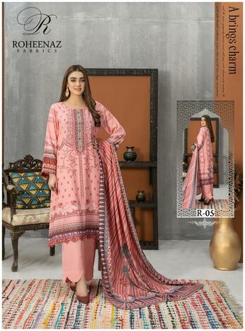 ROHEENAZ AMAYA COTTON PRINTED KARACHI SUITS WHOLESALE