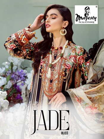 MAJESTY JADE BLISS PURE COTTON DIGITAL PRINTED SUITS AT SURAT