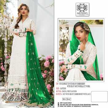 MUSHQ M 156 FOX GEROGETTE PAKISTANI SUITS BY SHRADDHA