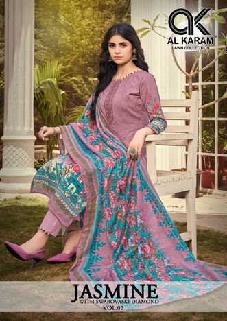 AL KARAM JASMINE VOL 2 SOFT COTTON DIGITAL PRINT KARACHI SUITS CATALOGUE