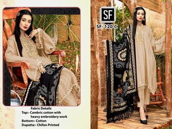 SF 120 COLOURS CAMBRIC COTTON PAKISTANI SUITS LATEST CATALOGUE