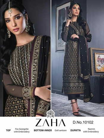 ZAHA KHUSHBU VOL 3 GEORGETTE EMBROIDERY PAKISTANI SUITS