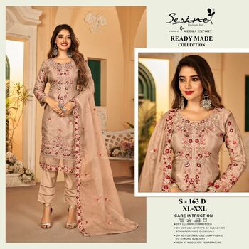 SERINE S 163 ORGANZA EMBROIDERY PAKISTANI SUITS SURAT