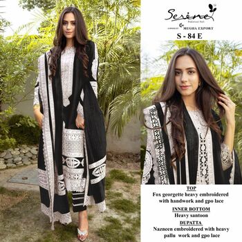 SERENE S 84 FOUX GEORGETTE EMBROIDERY PAKISTANI SUITS