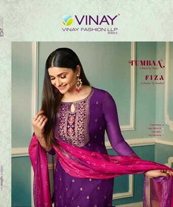 VINAY TUMBAA FIZA ORGANZA JACQUARD READYMADE SUITS AT SURAT