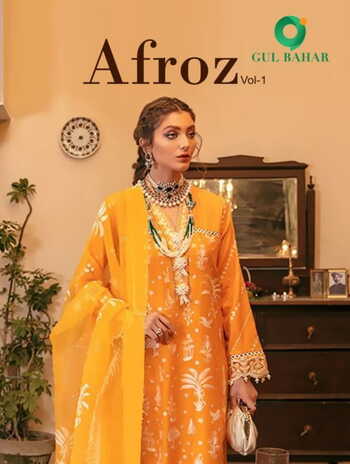 GUL BAHAR AFROJ VOL 1 GEORGETTE PAKISTANI SUITS LATEST CATALOGUE