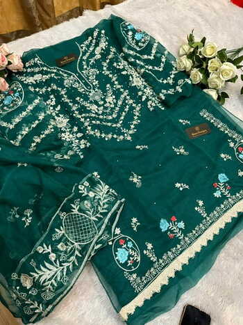 ZIAAZ DESIGNS 278 SERIES ORGANZA HANDWORK PAKISTANI SUITS AT SURAT