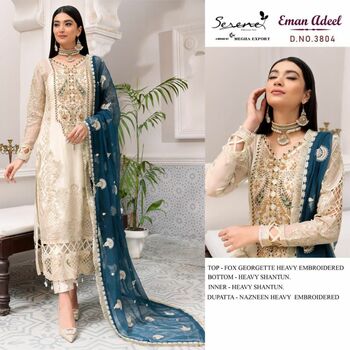 SERENE EMAN ADEEL FOUX GEORGETTE PAKISTANI SUITS LATEST CATALOGUE