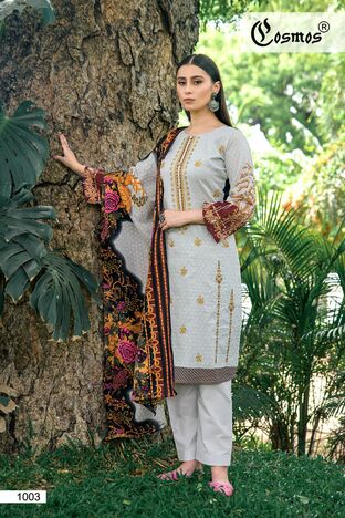 COSMOS NOOR EMBROIDERED 2023 LAWN PAKISTANI SUITS COLLECTION 2023