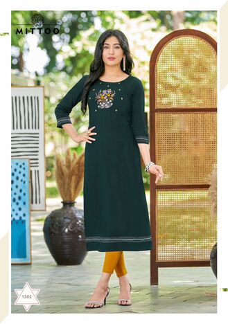 MITTOO PALAK VOL 35 HEAVY RAYON KURTIS MANUFACTURER SURAT