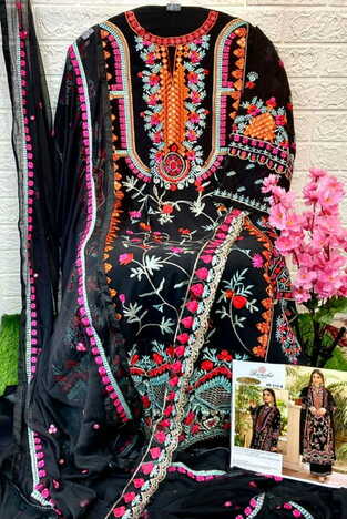 RAMSHA PRESENT R 514 NX GEORGETTE EMBROIDERY PAKISTANI SUITS