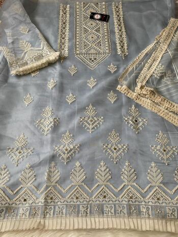 HOOR TEX OR 15 ORGANZA EMBROIDERY PAKISTANI SUITS