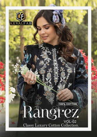 KEVAL FAB RANGREZ VOL 2 COTTON PRINT KARACHI SUITS SUPPLIER SURAT