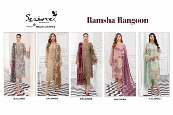 SERENE RAMSHA RANGOON FOUX GEORGETTE PAKISTANI SUITS CATALOGUE