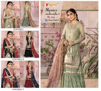 FEPIC MARIA B EMBROIDE 3 D.NO 66011 PAKISTANI HEAVY SUITS COLLECTION