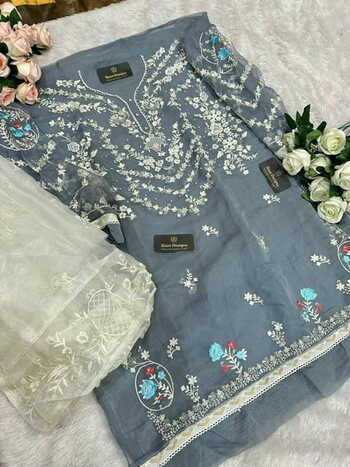 ZIAAZ DESIGNS 278 SERIES ORGANZA HANDWORK PAKISTANI SUITS AT SURAT