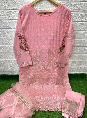 MUSHQ M 159 FOX GEROGETTE PAKISTANI SUITS BY SHRADDHA