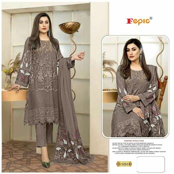 FEPIC ROSEMEEN D 5232 FOUX GEORGETTE EMBROIDERY PAKISTANI SUITS CATALOGUE